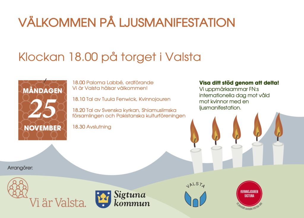 affisch om ljusmanifestation