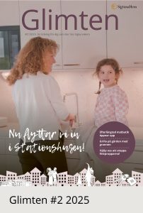 Glimten framsida till hemsidan med text