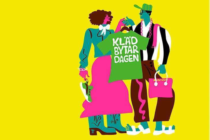 Personer som byter kläder med varandra