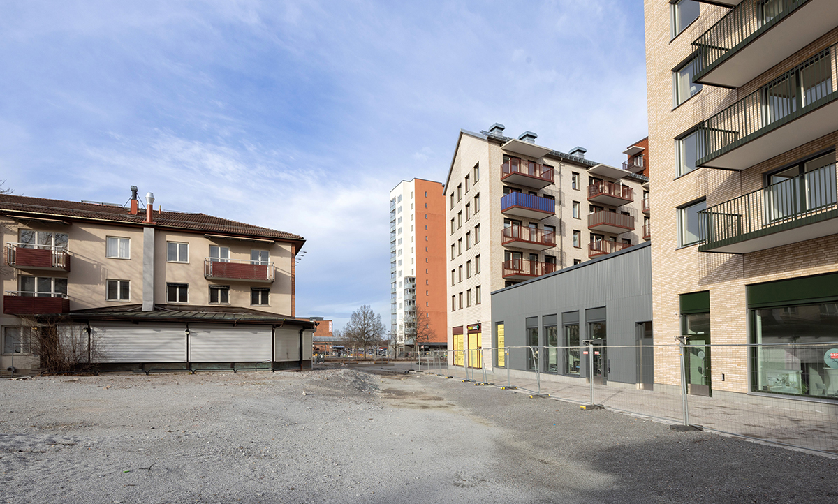 En tom yta som ska bli ett torg