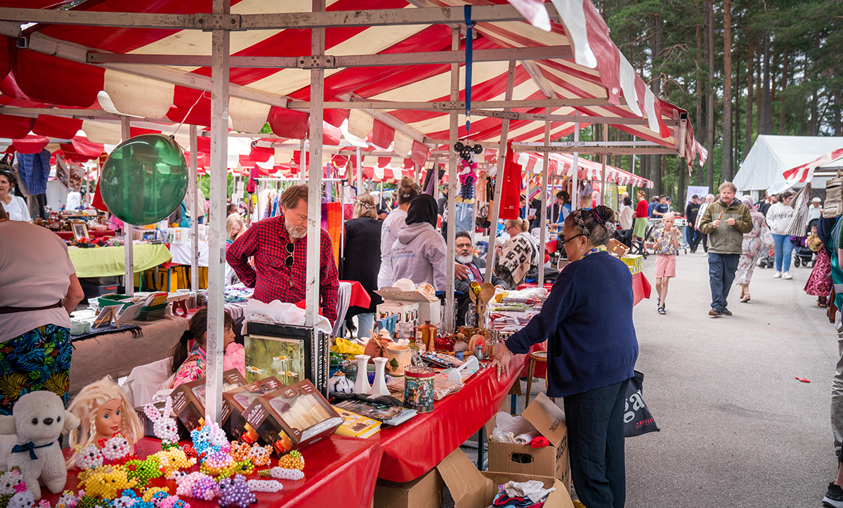 Torgstånd på en marknad