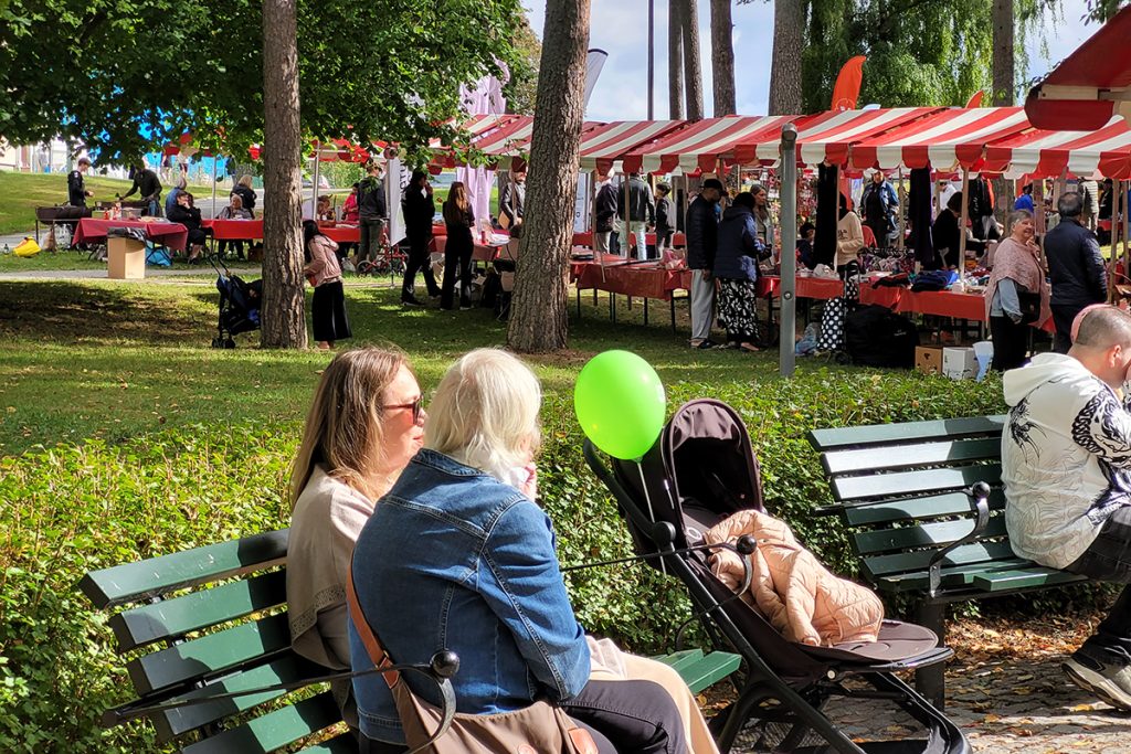 Överblick marknadsstånd